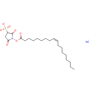 Chemical structure of Sulfosuccinimidyl oleate sodium , CAS 1212012-37-7, AChemBlock Y226384