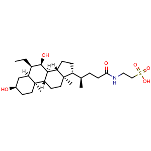 Chemical structure of Tauro-Obeticholic acid , CAS 863239-61-6, AChemBlock Y226394