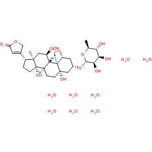 Chemical structure of Ouabain octahydrate , CAS 11018-89-6, AChemBlock Y226406