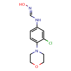 Chemical structure of N-(3-Chloro-4-morpholinophenyl)-N'-hydroxyformimidamide , CAS 339071-18-0, AChemBlock Y226410