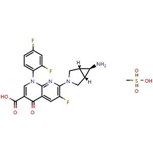Chemical structure of Trovafloxacin mesylate , CAS 147059-75-4, AChemBlock Y226415