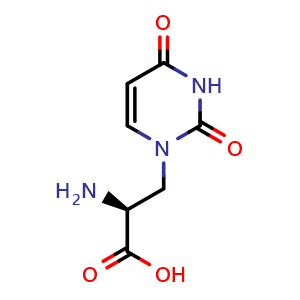 Chemical structure of (S)-Willardiine , CAS 21416-43-3, AChemBlock Y226451