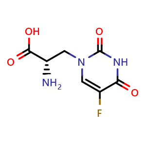 Chemical structure of (S)-(-)-5-Fluorowillardiine , CAS 140187-23-1, AChemBlock Y226455