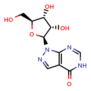 Chemical structure of Allopurinol riboside , CAS 16220-07-8, AChemBlock Y226462