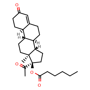 Chemical structure of Gestonorone Capronate , CAS 1253-28-7, AChemBlock Y226482