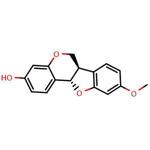 Chemical structure of (+)-Medicarpin , CAS 33983-39-0, AChemBlock Y226488