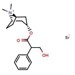 Chemical structure of Atropine methyl bromide , CAS 2870-71-5, AChemBlock Y226550