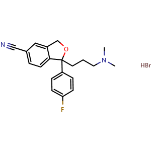 Chemical structure of Citalopram hydrobromide , CAS 59729-32-7, AChemBlock Y226587