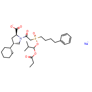 Chemical structure of Fosinopril sodium , CAS 88889-14-9, AChemBlock Y226594