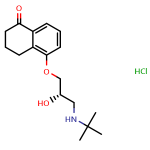 Chemical structure of Levobunolol hydrochloride , CAS 27912-14-7, AChemBlock Y226723