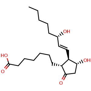 Chemical structure of Prostaglandin E1 , CAS 745-65-3, AChemBlock Y226761