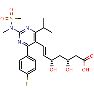 Chemical structure of Rosuvastatin , CAS 287714-41-4, AChemBlock Y226824