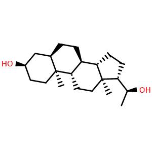 Chemical structure of Pregnanediol , CAS 80-92-2, AChemBlock Y226848