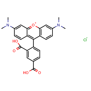 Chemical structure of 5-TAMRA chloride , CAS 125481-77-8, AChemBlock Y226940