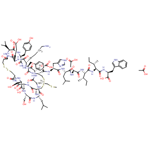 Chemical structure of Endothelin 1 (swine, human) acetate , AChemBlock Y226965