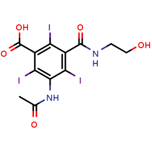 Chemical structure of Ioxitalamic acid , CAS 28179-44-4, AChemBlock Y227010
