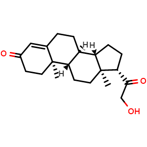 Chemical structure of Deoxycorticosterone , CAS 64-85-7, AChemBlock Y227039