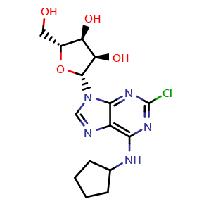 Chemical structure of 2-Chloro-N6-cyclopentyladenosine , CAS 37739-05-2, AChemBlock Y227136