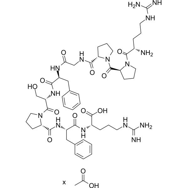 Chemical structure of Bradykinin (acetate) , CAS 6846-03-3, AChemBlock Y227150