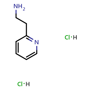 Chemical structure of 2-Pyridylethylamine dihydrochloride , CAS 3343-39-3, AChemBlock Y227294