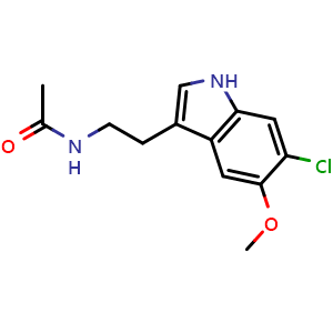 Chemical structure of 6-Chloromelatonin , CAS 63762-74-3, AChemBlock Y227299