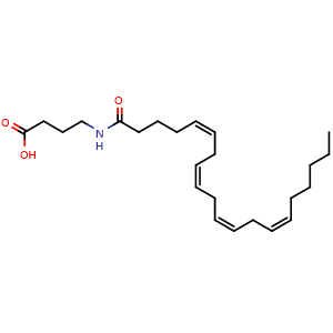 Chemical structure of N-Arachidonyl-GABA , CAS 128201-89-8, AChemBlock Y227373