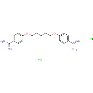 Chemical structure of Pentamidine dihydrochloride , CAS 50357-45-4, AChemBlock Y227384