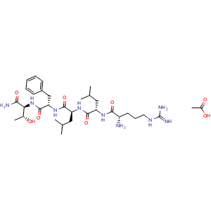 Chemical structure of RLLFT-NH2 acetate , AChemBlock Y227401