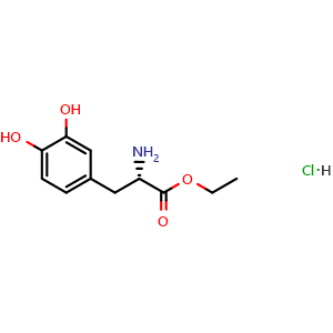 Chemical structure of Etilevodopa hydrochloride , CAS 39740-30-2, AChemBlock Y227470