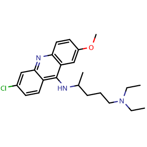 Chemical structure of Mepacrine , CAS 83-89-6, AChemBlock Y227493