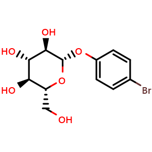 Chemical structure of 4-bromophenyl beta-D-glucopyranoside , CAS 30572-42-0, AChemBlock Y227514