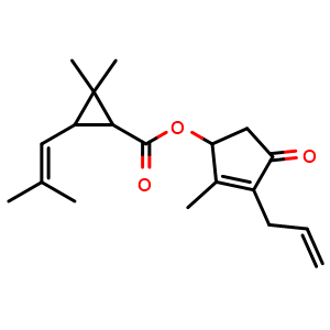 Chemical structure of Allethrin , CAS 584-79-2, AChemBlock Y227533