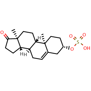 Chemical structure of Dehydroepiandrosterone sulfate , CAS 651-48-9, AChemBlock Y227594