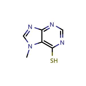 Chemical structure of 7-Methyl-6-mercaptopurine , CAS 3324-79-6, AChemBlock Y227597