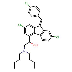 Chemical structure of Lumefantrine , CAS 82186-77-4, AChemBlock Y227883