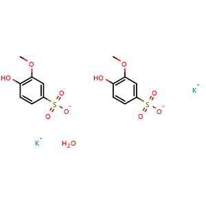 Chemical structure of Potassium guaiacolsulfonate hemihydrate , CAS 78247-49-1, AChemBlock Y227884
