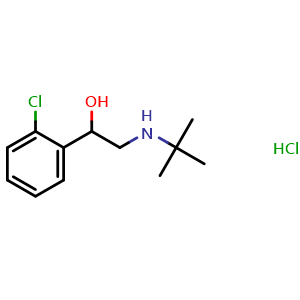 Chemical structure of Tulobuterol hydrochloride , CAS 56776-01-3, AChemBlock Y227887