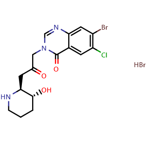 Chemical structure of Halofuginone hydrobromide , CAS 64924-67-0, AChemBlock Y227969