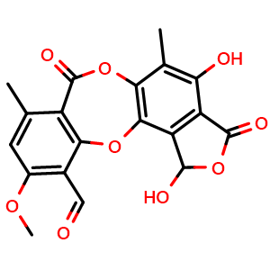 Chemical structure of Stictic acid , CAS 549-06-4, AChemBlock Y227989