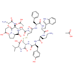 Chemical structure of [Orn8]-Urotensin II acetate , AChemBlock Y228052