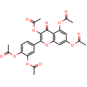 Chemical structure of Quercetin pentaacetate , CAS 1064-06-8, AChemBlock Y228081