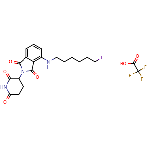 Chemical structure of Pomalidomide-C6-I TFA , AChemBlock Y228160