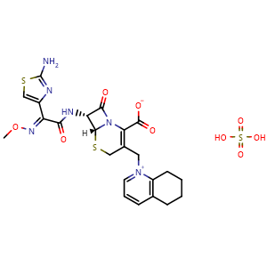 Chemical structure of Cefquinome sulfate , CAS 118443-89-3, AChemBlock Y228271