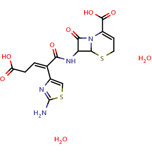 Chemical structure of Ceftibuten dihydrate , CAS 118081-34-8, AChemBlock Y228296