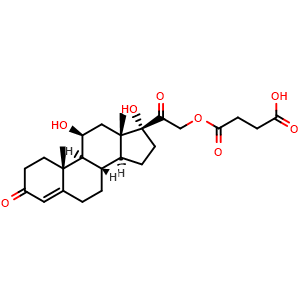 Chemical structure of Hydrocortisone hemisuccinate , CAS 2203-97-6, AChemBlock Y228330