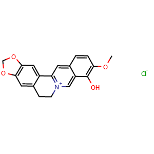 Chemical structure of Berberrubine chloride , CAS 15401-69-1, AChemBlock Y228389