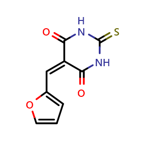 Chemical structure of 5-Furfurylidene-2-Thiobarbituric acid , CAS 27430-18-8, AChemBlock Y228404