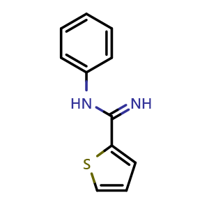 Chemical structure of N-phenylthiophene-2-carboximidamide , CAS 3737-39-1, AChemBlock Y228430