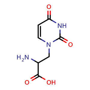 Chemical structure of DL-Willardiine , CAS 19772-76-0, AChemBlock Y228435