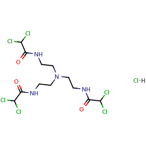 Chemical structure of N-(2-{bis[2-(2,2-dichloroacetamido)ethyl]amino}ethyl)-2,2-dichloroacetamide hydrochloride , CAS 2193060-78-3, AChemBlock Y228444